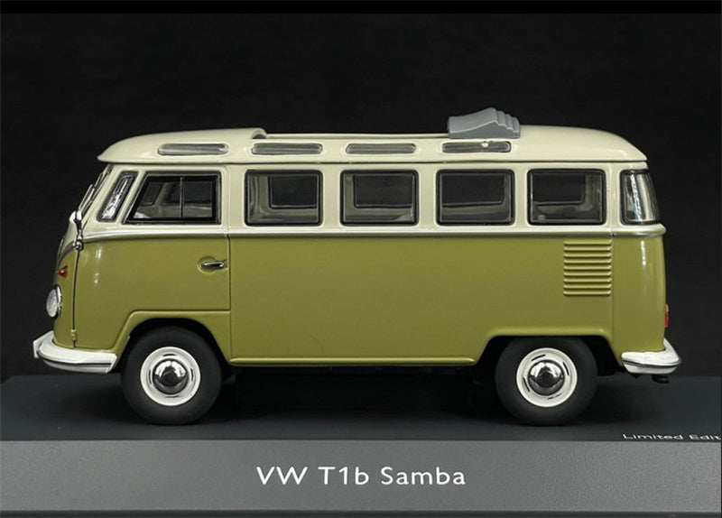 SCHUCO Volkswagen VW T1b Samba green/grey LTD 750PCS 1:43 Car Pre-built Model view3