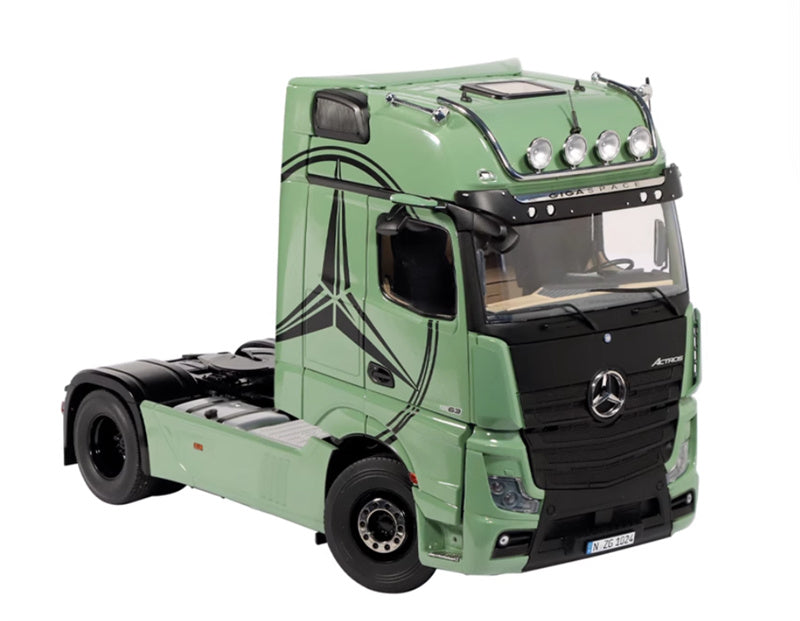 NZG Mercedes Benz Actros Lohr Green Benz logo + double-layer trailer KIT 1:18 DIECAST Truck Lorry