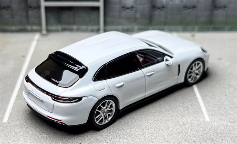 Furuya Porsche Panamera Pearl White Hunting Edition 1:64 car Pre-built Model view3