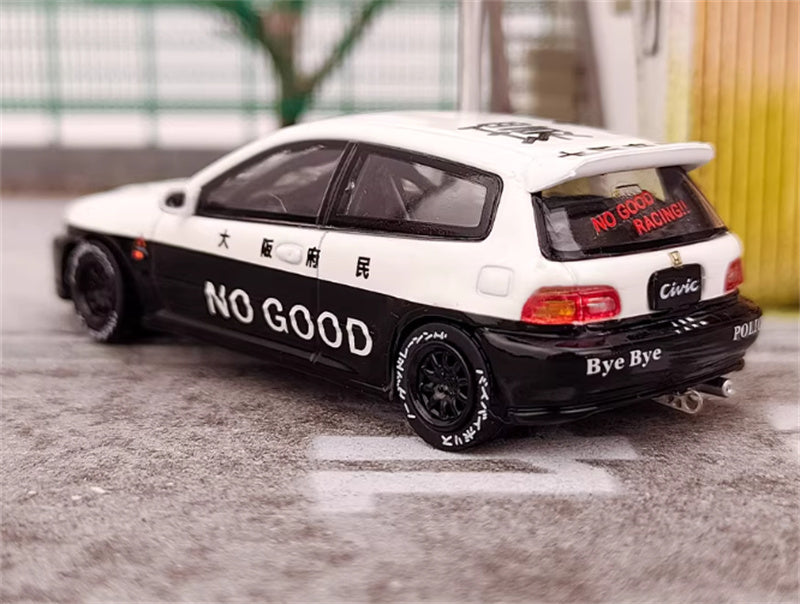 SW Honda Civic EG6 Osaka JDM Police Car Limited Edition 499PCS 1:64 Car Pre-built Model view4