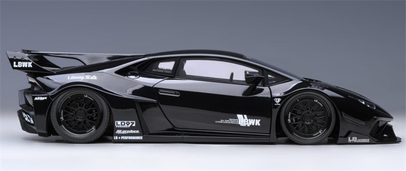 AUTOART Lamborghini HURACAN GT supercar black LBWK AirREX Liberty Walk AK-produce LB PERFORMANCE 1:18 Car Pre-built Model view6