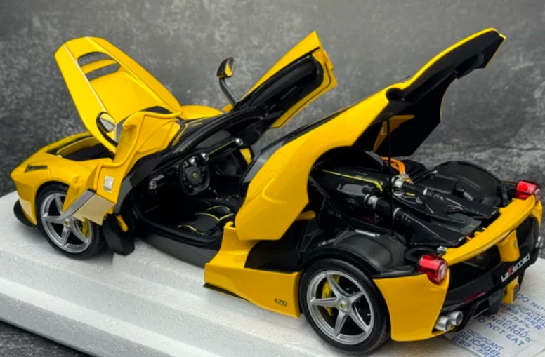 1:18 Ferrari LaFerrari  Yellow - Silver Wheel BBR MODELS convertible version DIECAST Model