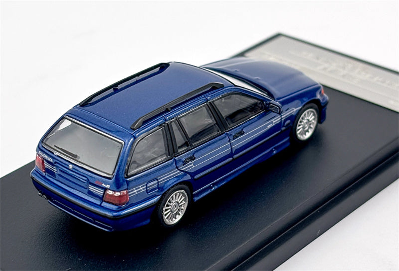 Mortal Third Generation BMW 3 Series E36 Alpina B8 Four-Door Wagon Pearl Blue Limited Edition 699PCS ONLY 1:64 Car Pre-built Model view2