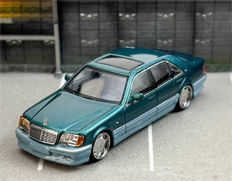 SW Mercedes Benz S600 W140 Green Hybrid Limited Edition 499PCS ONLY 1:64 car Pre-built Model view1