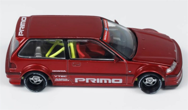 KaidoHouse x MiniGT Honda Civic (EF) Kaido Works V2 red color box packaging 1:64 Car Pre-built Model view3