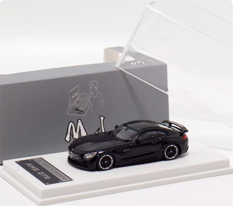 MJ Model 2017 Mercedes AMG GTR C190 First Generation Supercar glossy black 1:64 Car Pre-built Airliner Model Display view6