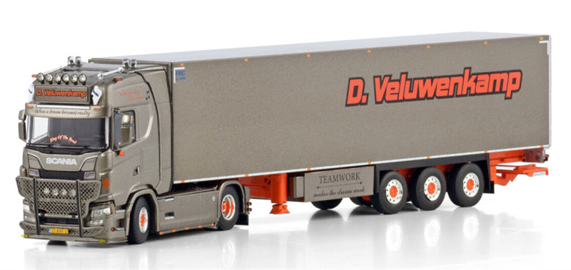 WSI  SCANIA S HIGHLINE CS20H 4X2 REEFER TRAILER - 3 AXLE D. Veluwenkamp Int. Transport B.V. 1:50 Truck Pre-built Model