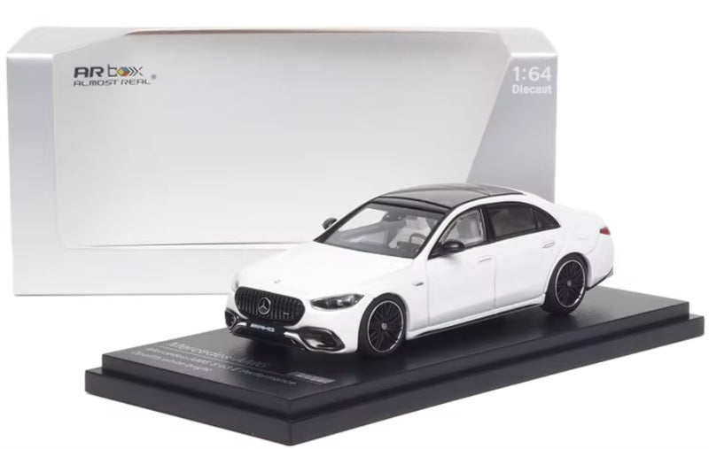 Almost Real Mercedes - AMG S 63 E Performance 2023 Opalith white bright 1:64 Car Pre-built Airliner Model Display view7
