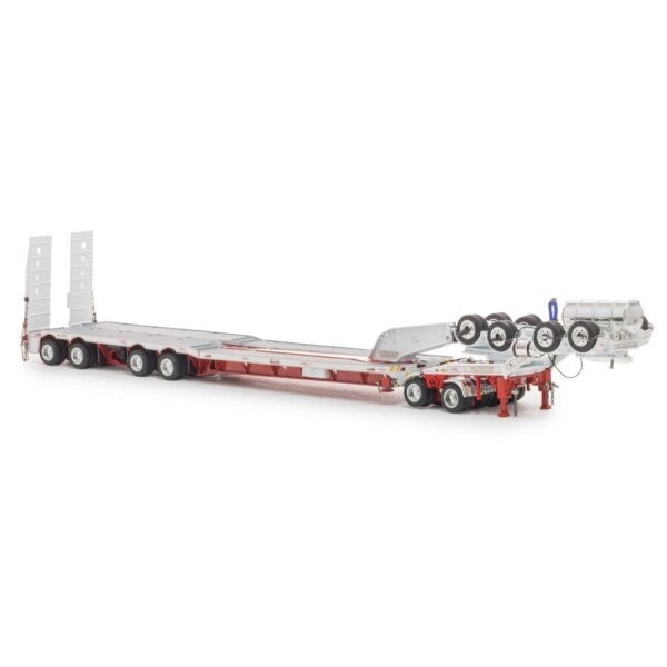 1:50  BOWERS HEAVY HAULAGE 4x8 Set with Hyd. Neck Drake  White Red Diecast Model