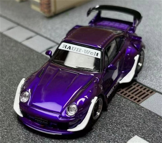 1:64 Porsche 911 RWB 993 Glossy Purple with White Edge SW DIECAST Model