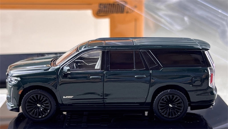 Shadow pro Cadillac Escalade ESV 2023 SUV Dark Green 1:64 car Pre-built Model view4