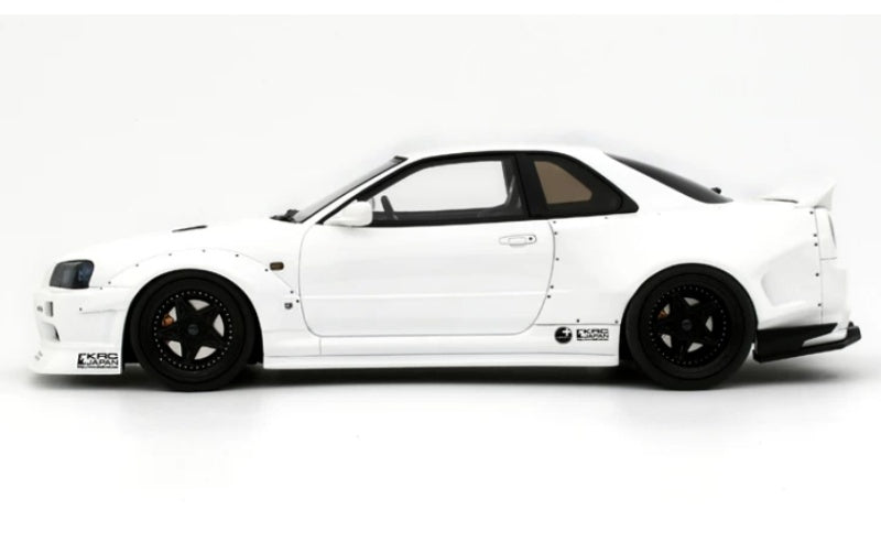 1:18 Nissan Skyline GT-R (BNR34) White OTTO Kit Customized Resin Car Model