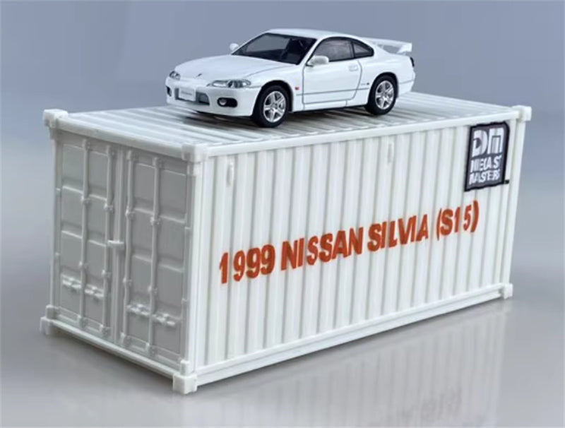 CATERPILLAR NISSAN SILVIA S15 white left-hand drive 1:64 Car Pre-built Model