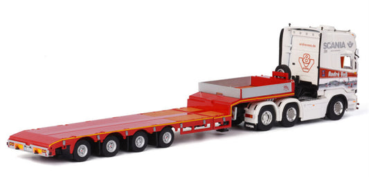 WSI Scania Streamline Topline Semilowloader 4 axle ANDRE VOSS 1:50 Truck Pre-built Model