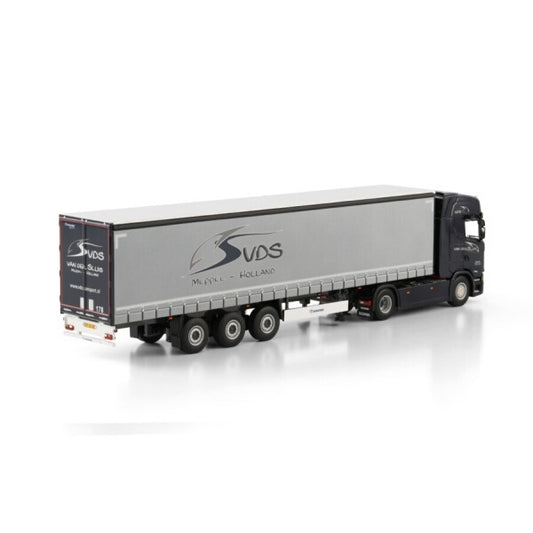 1:50 SCANIA VAN DER SLUIS S CS20H 4X2 CURTAINSIDE TRAILER 3 AXLE WSI   Diecast Model