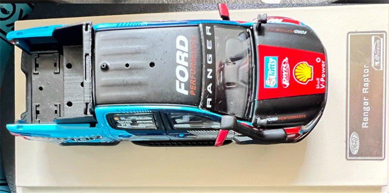MK Miniatures Ford Ranger Raptor Pickup Blue Painting w/ accessories 1:64 Truck Pre-built Model view3