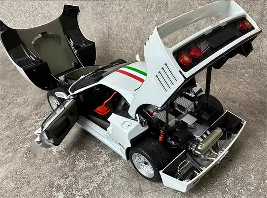 KYOSHO Ferrari F40 Fully open sports car Italian striped white 1:18 Car Pre-a Model