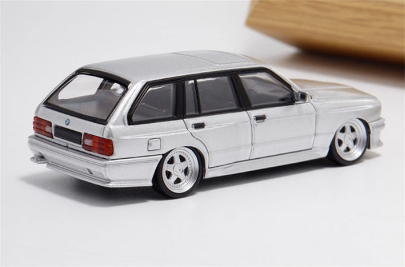 Mortal BMW E30 3 Series Touring Lowered Version Openable Hood silver Limited Edition 499PCS ONLY 1:64 Car Pre-built Model view8