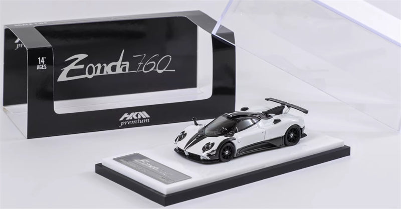 HKM Premium Pagani Zongta 760 Hardtop Ice Snow White Limited Edition 999PCS ONLY 1:64 Car Pre-built Model view1