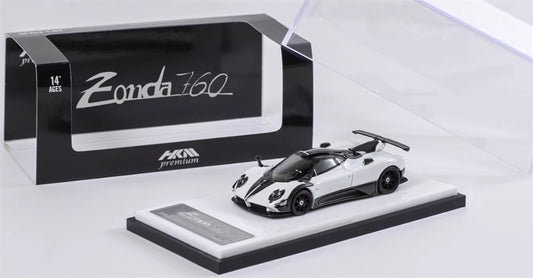 HKM Premium Pagani Zongta 760 Hardtop Ice Snow White Limited Edition 999PCS ONLY 1:64 Car Pre-built Model view1