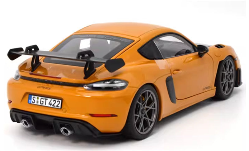 NOREV 2023 Porsche Cayman GT4 RS sports car Hard top orange 1:18 Car Pre-built Model view6