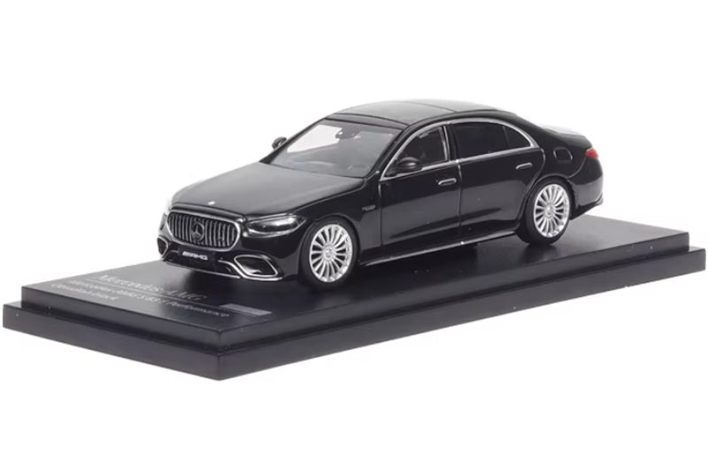 Almost Real Mercedes - AMG S 63 E Performance 2023 Obsidian Black 1:64 Car Pre-built Airliner Model Display view1
