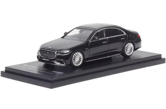 Almost Real Mercedes - AMG S 63 E Performance 2023 Obsidian Black 1:64 Car Pre-built Airliner Model Display view1