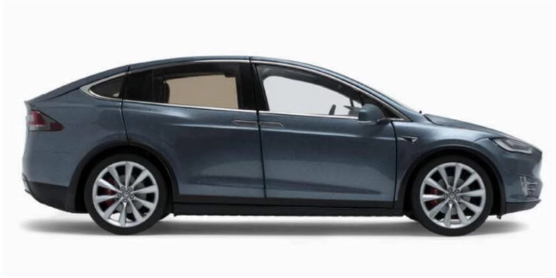 TESLA MODEL X pure electric SUV Metallic Gray 1:18 Car Pre-built Model