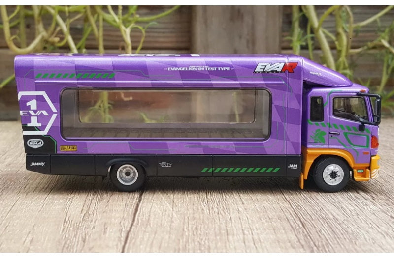 Unique Model x Tiny Hino 500 Ranger EVA Lift up Transport Vehicle Purple 1:64 Truck Pre-built Airliner Model Display view3