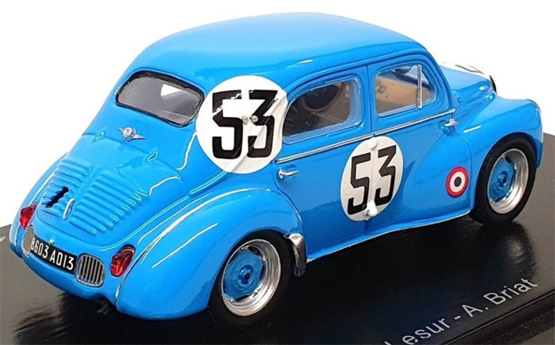 Spark Renault 4CV 1063 #53 24H Le Mans 1952 A. Briat blue 1:43 Car Pre-built Model view2