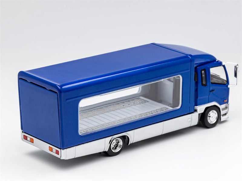 GCD Mitsubishi Mk2 fuso lifting type container truck transport Blue RHD 1:64 Truck Pre-built Model view3