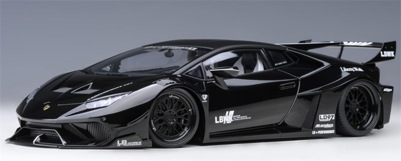 AUTOART Lamborghini HURACAN GT supercar black LBWK AirREX Liberty Walk AK-produce LB PERFORMANCE 1:18 Car Pre-built Model view1
