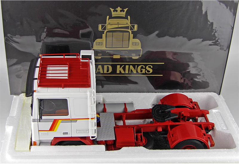 Road Kings VOLVO F12 20 Tractor trailer Luggage rack version white-red Limited Edition 1000PCS ONLY 1:18 Truck Pre-built Model view9