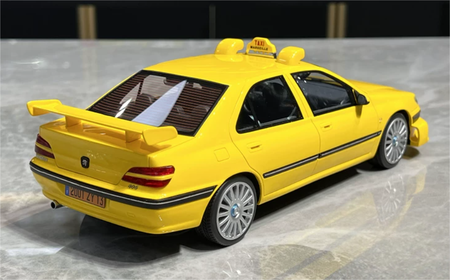 1:18 Peugeot 406  Yellow  VEHICLE Art Taxi Express with Wings LTD 300PCS ONLY Resin car Model