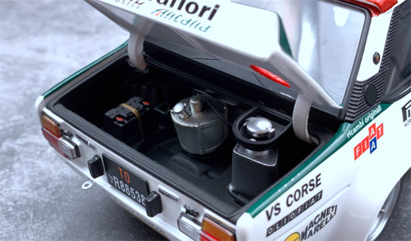 Kyosho Fiat 131 1978 Rally Alitalia Pirelli MHAGNET MARELL HOTEL ESTORIL SOL mirafiori 1:18 Car Pre-built Model view10