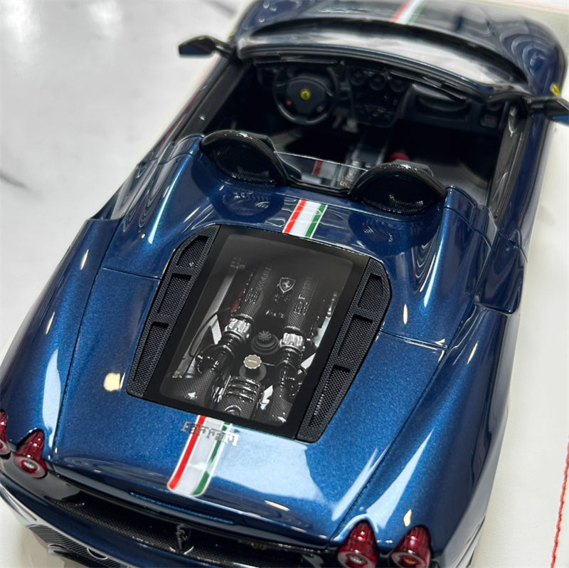 Dino Model Ferrari F430 16M Supercar Abu Dhabi Blue White base Black wheel yellow caliper Limited Edition 30PCS ONLY 1:18 Car Pre-built Model view7