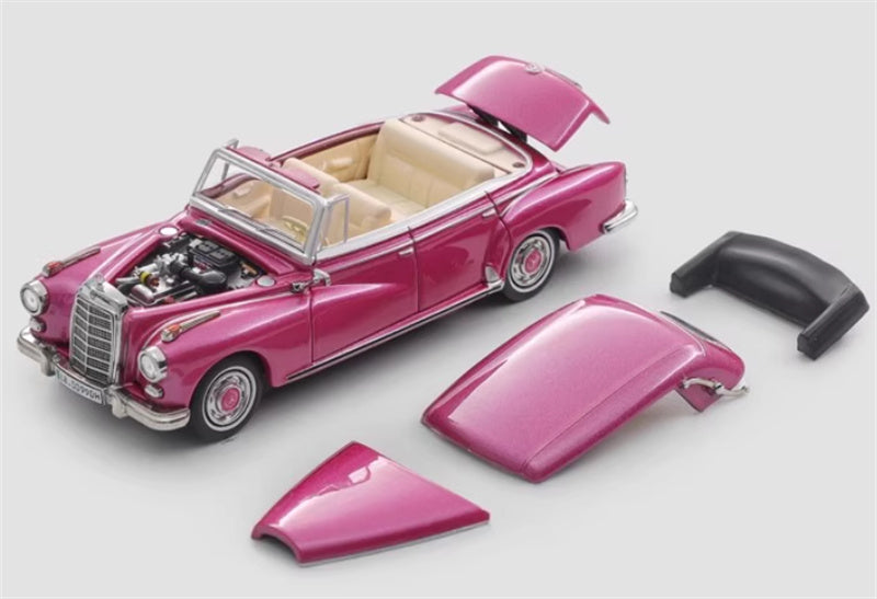 Mortal Mercedes Benz TYP 300D Cabriolet W189 Limited Edition 499PCS ONLY pink 1:64 Car Pre-built Model view1