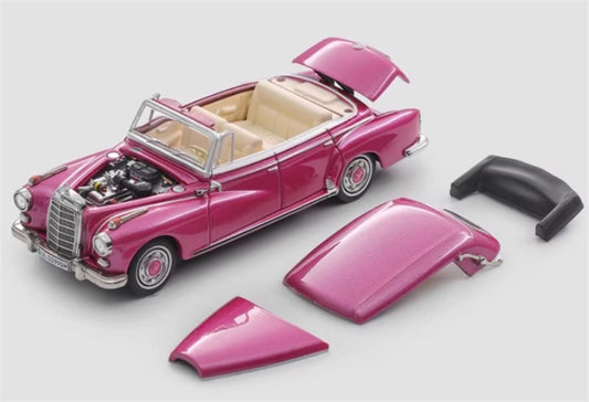Mortal Mercedes Benz TYP 300D Cabriolet W189 Limited Edition 499PCS ONLY pink 1:64 Car Pre-built Model view1