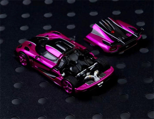TIME TOP Koenigsegg One:1 Pearlescent Rose Red 1:64 Car Pre-built Model view2