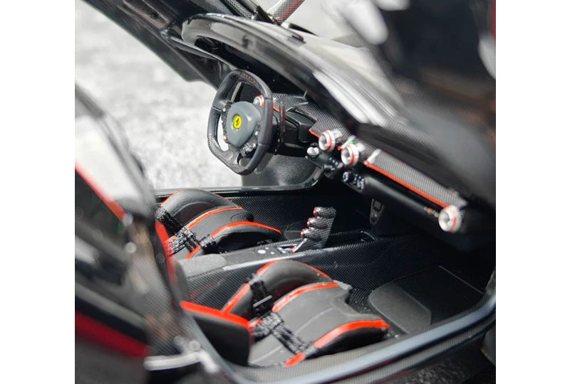 1:18 Ferrari LaFerrari  Black w/ red stripes- Silver Wheel BBR MODELS convertible version DIECAST Model