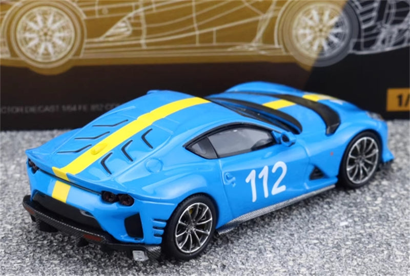TOC Ferrari FE812C Coupe Sports FRENCH RACING BLUE #112 1:64 Car Pre-built Model