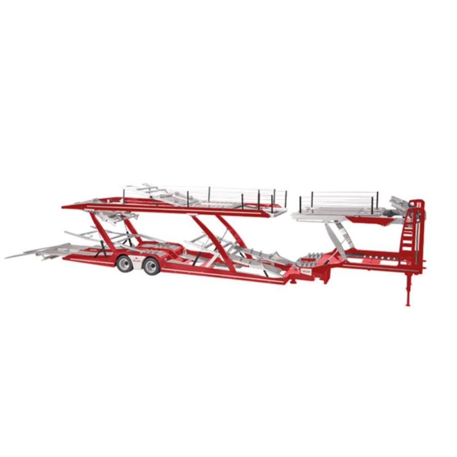 NZG Mercedes Benz Actros Lohr Red + Red Double layered Trailer KIT 1:18 DIECAST Truck Lorry