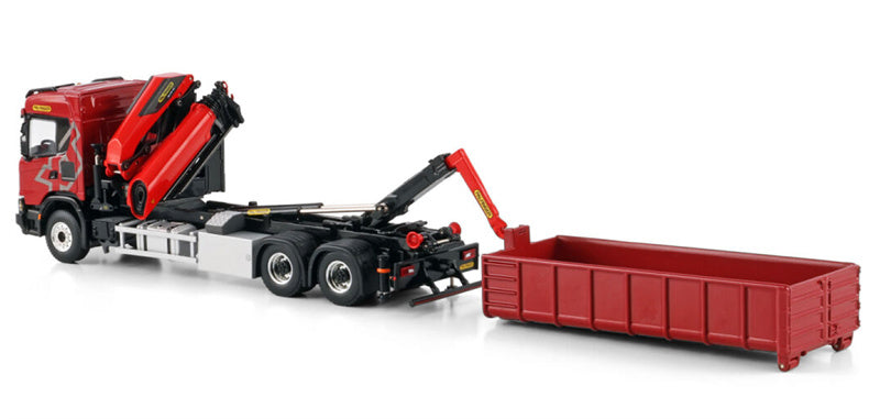 WSI SCANIA G NORMAL CG17N RIGED TRUCK WITH HOOKLIFT SYSTEM 6X4 WITH PALFINGER PK 370 TEC Premium Line 1:50 Truck Pre-built Model