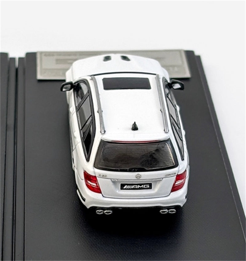 Flame Mercedes-Benz C63 AMG Edition 507 Wagon White Limited Edition 499PCS ONLY 1:64 car Pre-built Model view6