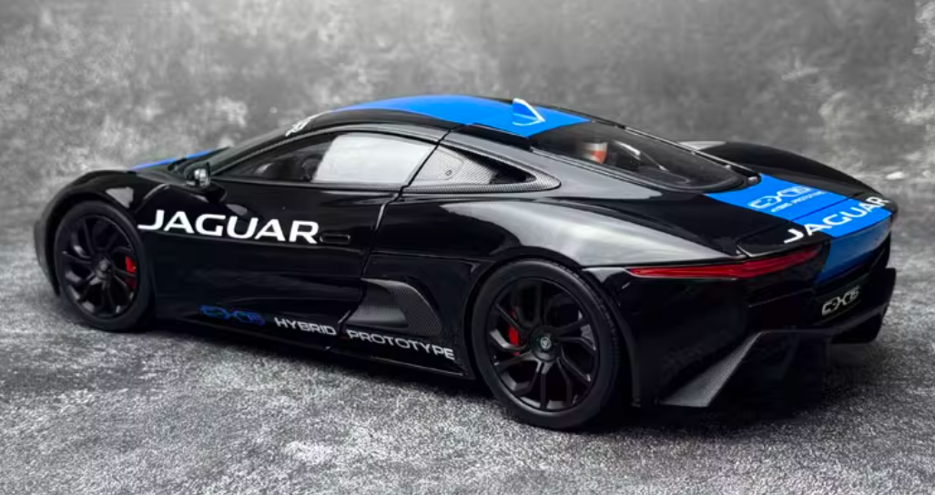 Almost Real Jaguar C-X75 2015 black blue decal Hybrid Prototype 1:18 Car Pre-built Model view5