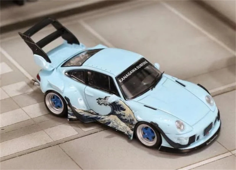 1:64 Porsche 911 RWB 993 Blue Kanagawa Surfing SW DIECAST Limited Edition 499pcs ONLY Model