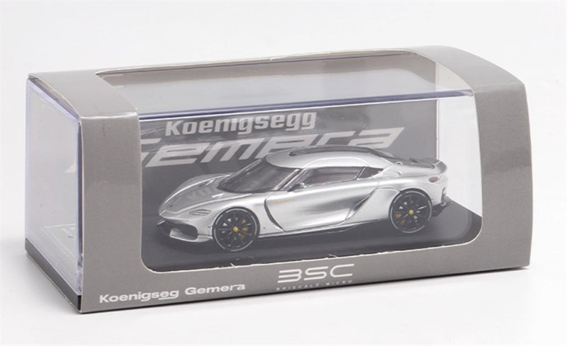 BriScalemicro Koenigsegg Gemera Silver Limited Edition 299PCS ONLY 1:64 Car Pre-built Model view7