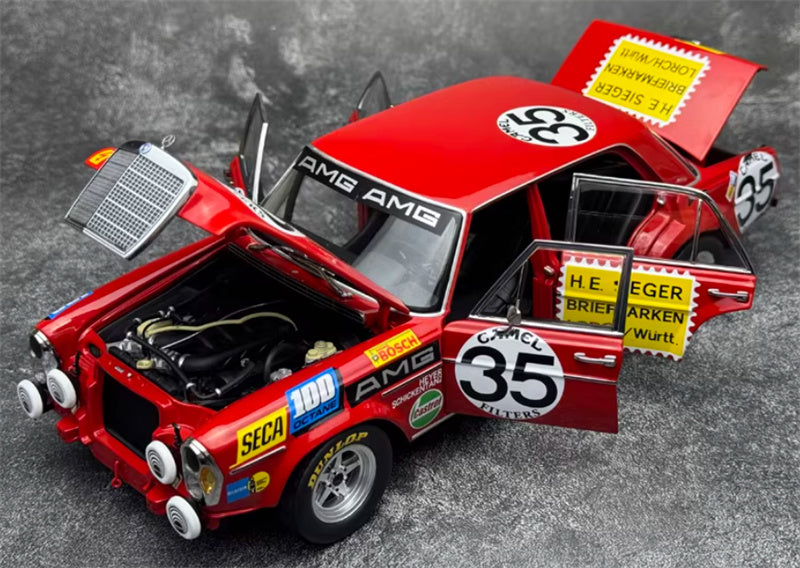 1:18 Mercedes Benz AMG 300SEL 6.8 24h Spa 1971 Porco Rosso  MINICHAMPS #35 DIECAST Car Model