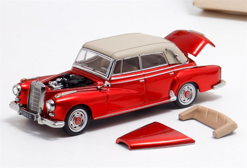 GFCC Mercedes Benz 300D 1959 Convertible Metallic Red LHD 1:64 car Pre-built Model view7