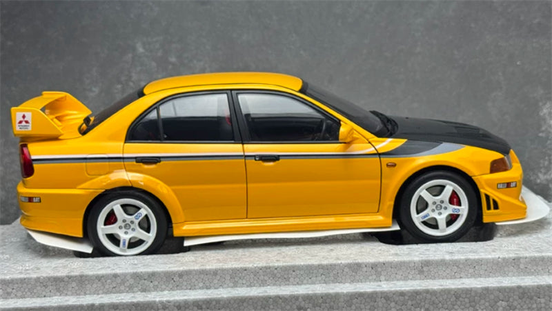 1:18 Mitsubishi Lancer Evolution VI (6.5) GSR T.M.E  Yellow Carbon Cover w/ Stripe MOTORHELIX Limited Edition 499PCS ONLY DIECAST Model